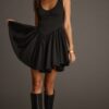 Kit Black Drop Waist Mini Dress